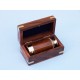 7" Deluxe Wood and Brass Pocket Spyglass Telescope W/ Rosewood Box